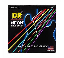 DR Strings NEON MULTI-COLOR ELECTRIC - LIGHT HEAVY (9-46) 