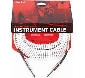 D'addario PW-CDG-30 Coiled Instrument Cable - White WH