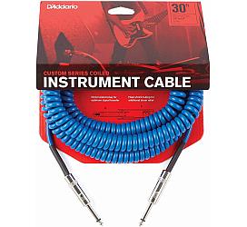 D'addario PW-CDG-30 Coiled Instrument Cable - Blue BU