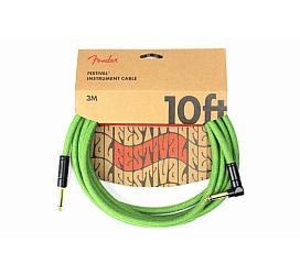 Fender 10' ANGLED FESTIVAL INSTRUMENT CABLE PURE HEMP GREEN