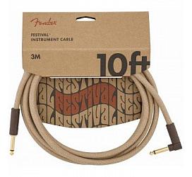 Fender 10' ANGLED FESTIVAL INSTRUMENT CABLE PURE HEMP NATURAL
