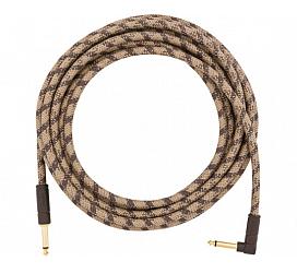 Fender 18.6' ANGLED FESTIVAL INSTRUMENT CABLE PURE HEMP BROWN STRIPE