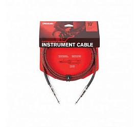 D'addario PW-BG-10RD Custom Series Braided Instrument Cable Red (3m)