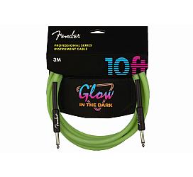 Fender CABLE PROFESSIONAL SERIES 10' GLOW IN DARK GREEN