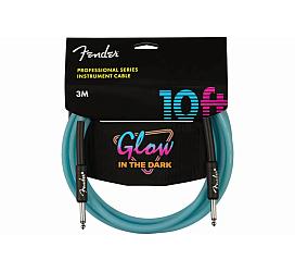 Fender CABLE PROFESSIONAL SERIES 10' GLOW IN DARK BLUE