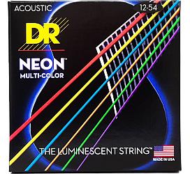DR Strings NEON MULTI-COLOR ACOUSTIC - LIGHT (12-54) 