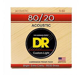DR Strings HI-BEAM ACOUSTIC 80/20 BRONZE - CUSTOM LIGHT (11-50) 