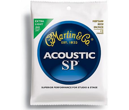 Martin MSP3600 SP Acoustic 80/20 Bronze Extra Light 12 String (10-47) 