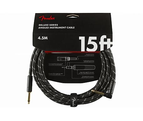 Fender CABLE DELUXE SERIES 15' ANGLED BLACK TWEED