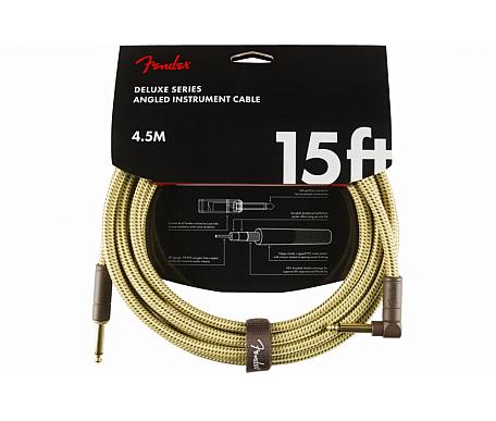 Fender CABLE DELUXE SERIES 15' ANGLED TWEED