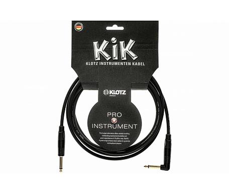 Klotz KIK INSTRUMENT CABLE BLACK ANGLED 3 M GOLD Кабель инструментальный 