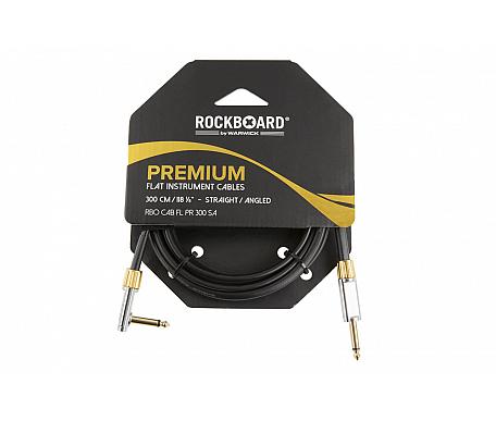 RockBoard RBO CAB FL PR 300 SA PREMIUM Flat Instrument Cable, straight/angled, 300 cm 