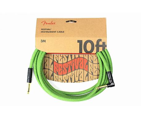 Fender 10' ANGLED FESTIVAL INSTRUMENT CABLE PURE HEMP GREEN