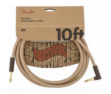 Fender 10' ANGLED FESTIVAL INSTRUMENT CABLE PURE HEMP NATURAL