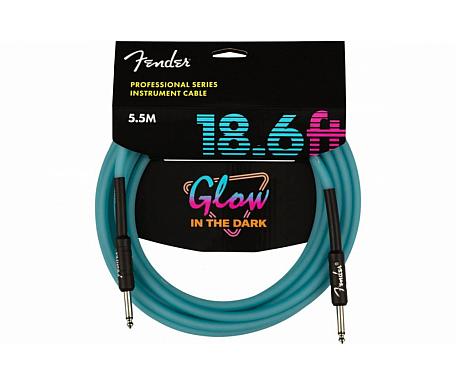 Fender CABLE PROFESSIONAL SERIES 18.6' GLOW IN DARK BLUE