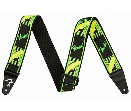 Fender STRAP NEON MONOGRAMMED GREEN YELLOW