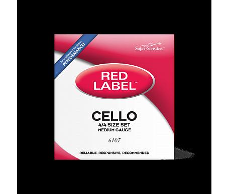 D'addario Super Sensitive 6107 Red Label Cello String Set - 4/4 Size 