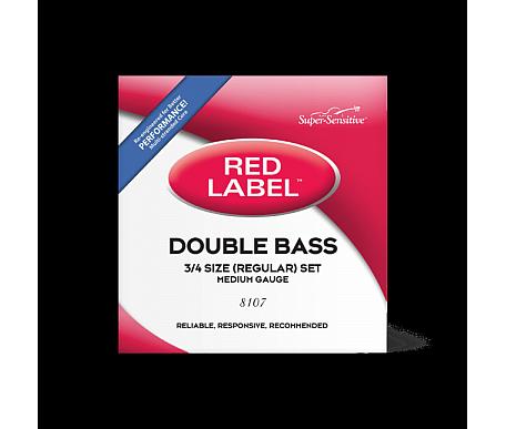 D'addario Super Sensitive 8107 Red Label Double Bass String Set - 3/4 Size 