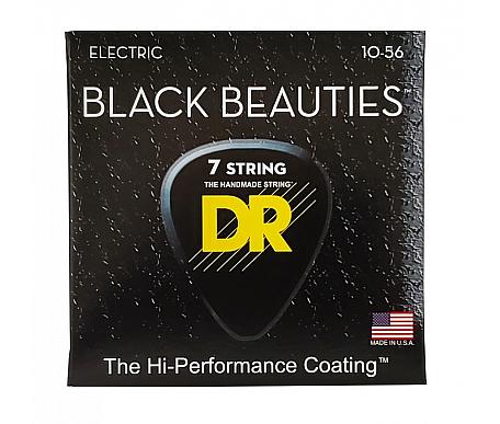 DR Strings BLACK BEAUTIES ELECTRIC - MEDIUM 7-STRING (10-56) 
