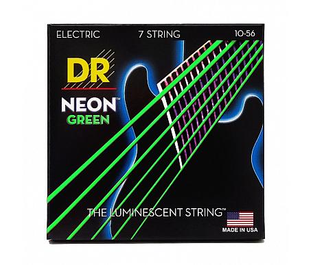 DR Strings NEON GEEN ELECTRIC - MEDIUM 7-STRING (10-56) 