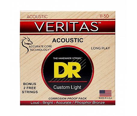 DR Strings VERITAS COATED CORE ACOUSTIC GUITAR STRINGS - CUSTOM LIGHT (11-50) 