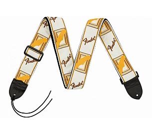 Fender 2 MONOGRAMMED WHITE BROWN YELLOW STRAP