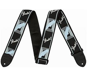 Fender 2 MONOGRAMMED BLACK LIGHT GREY MEDIUM BLUE STRAP